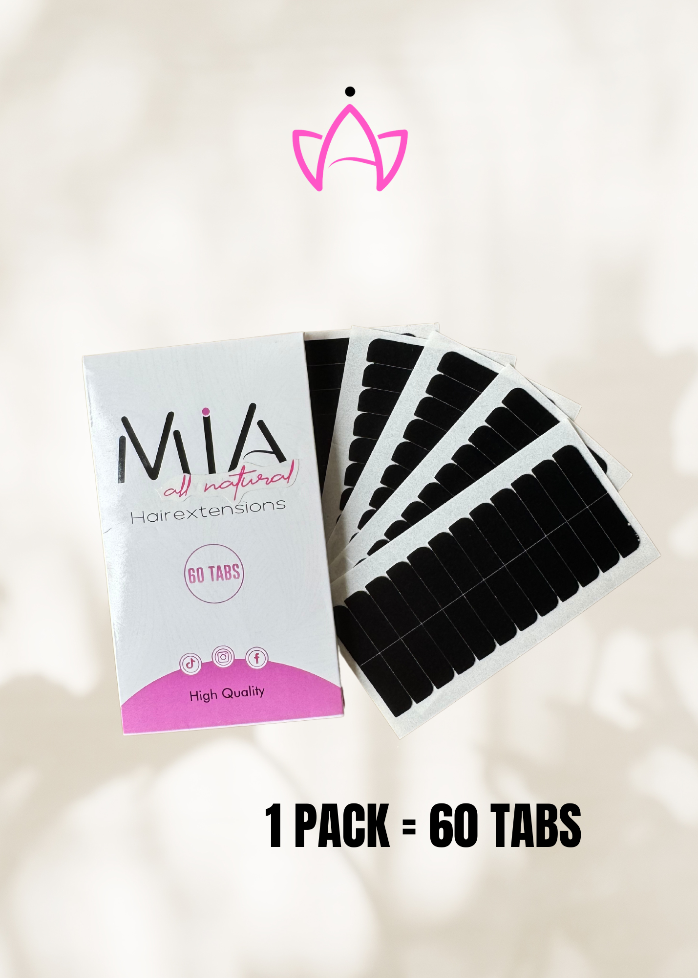 Double-Sided Replacement Tape for Hair Extensions | 60 Tabs | Seamless, Medical Grade, Latex-Free