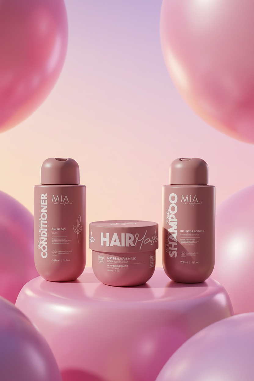Mía Hydrate & Repair System | Shampoo + Acondicionador + Radiant Gloss Mask