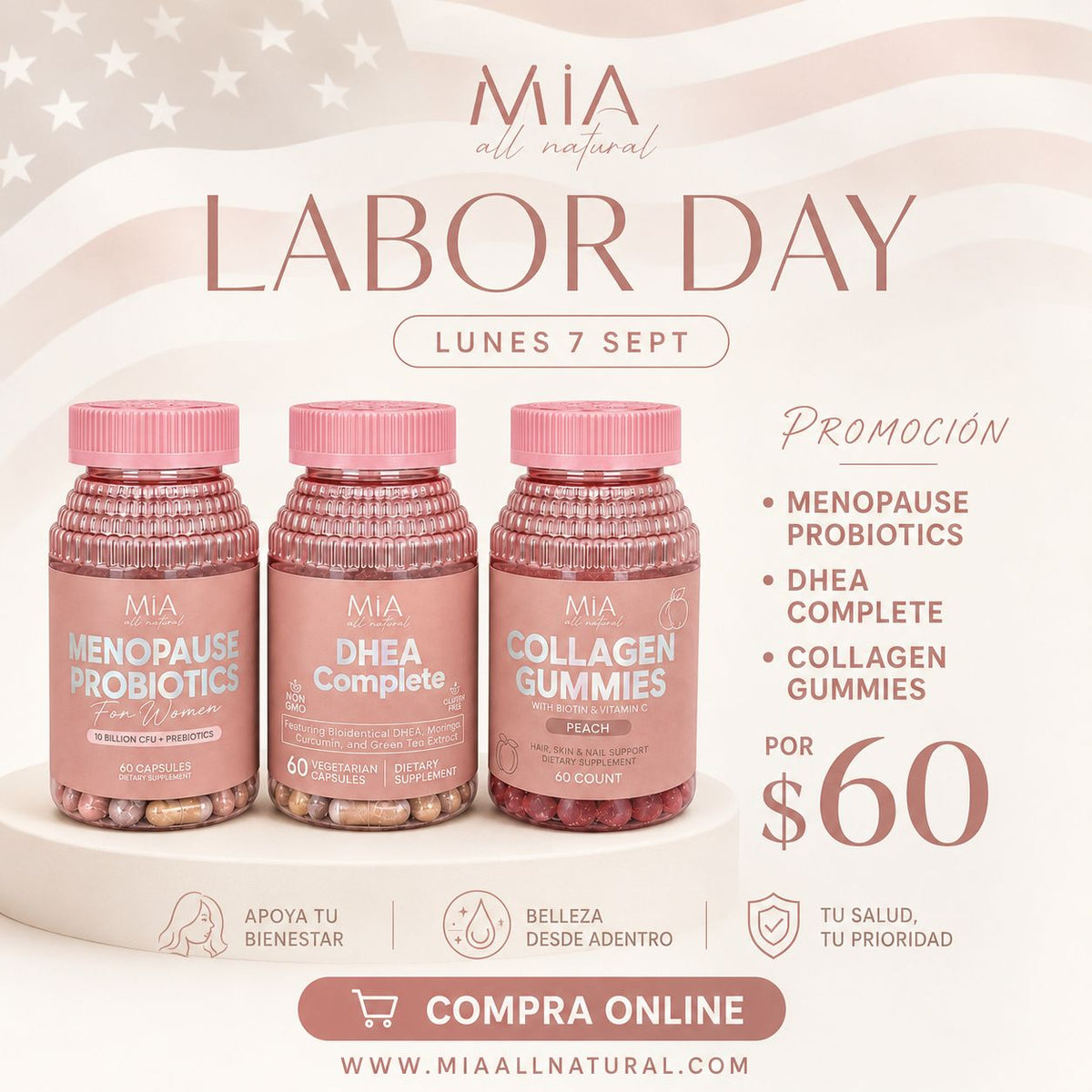 Menopause probiotics+ DHEA complete + collagen Gummies
