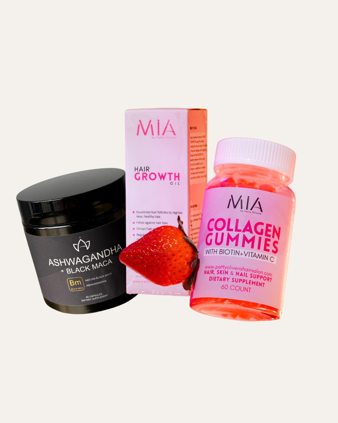 BUNDLE "Save your Hair" Collagen Gummies + Hair Growth Oil + Ashwagandha