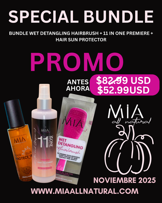 Bundle Wet Detangling Hairbrush + 11 IN ONE Premiere + Hair Sun Protector