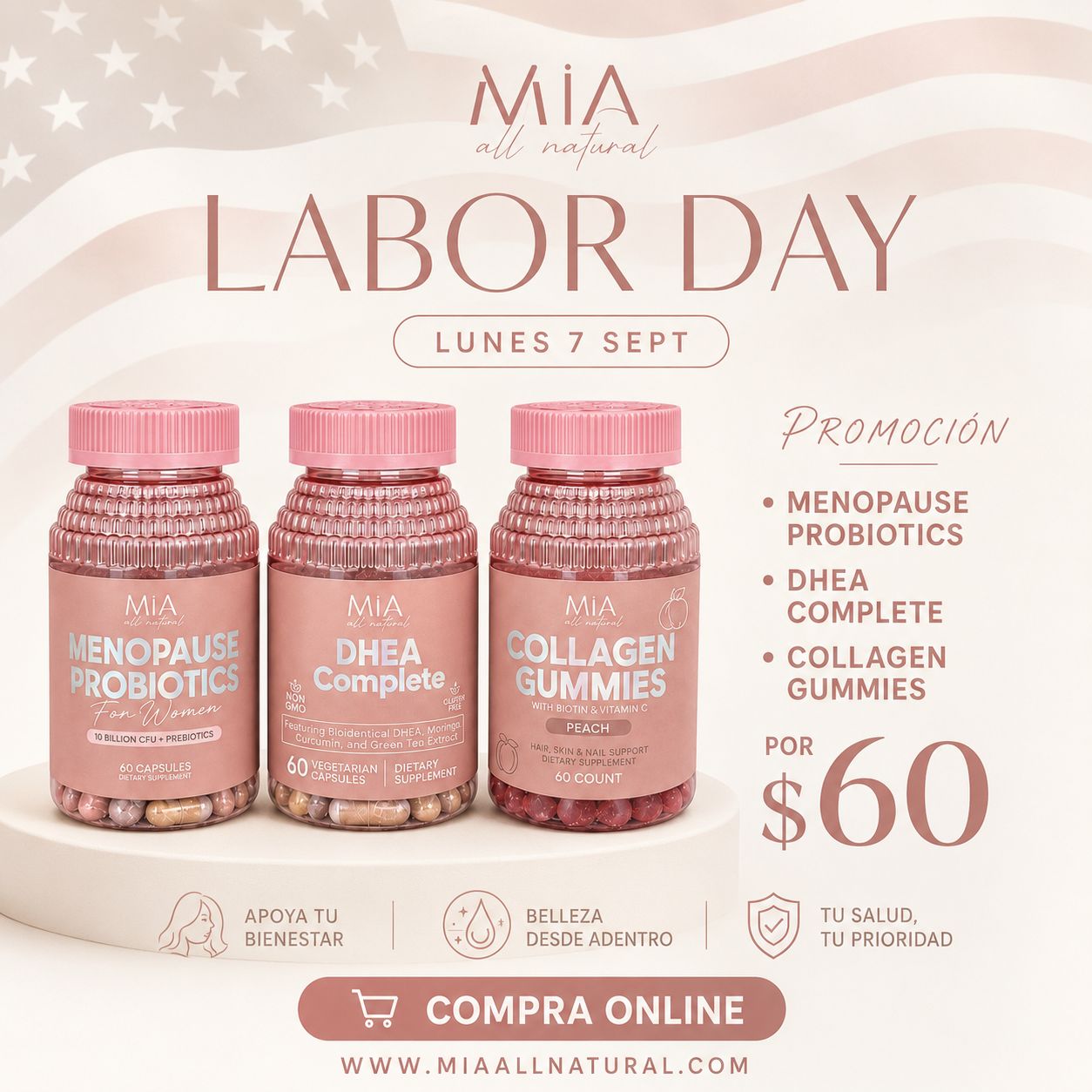Menopause probiotics+ DHEA complete + collagen Gummies